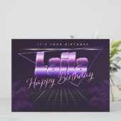 Laila Name Vorname lila retro Karte Geburtstag (Stehend Vorderseite)