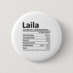 Laila Nutrition Personalisierter Name Lustiges Wei Button