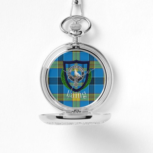 Laing Scottish Clan Tartan & Crest Armbanduhr (Vorderseite)