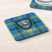 Laing Scottish Clan Tartan & Crest Getränkeuntersetzer (Linke Seite)