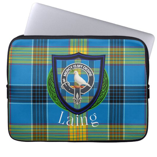 Laing Scottish Clan Tartan & Crest Laptopschutzhülle (Vorderseite)