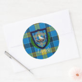 Laing Scottish Clan Tartan & Crest Runder Aufkleber (Umschlag)
