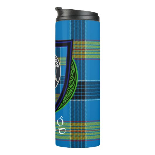 Laing Scottish Clan Tartan & Crest Thermosbecher (Nach rechts gedreht)