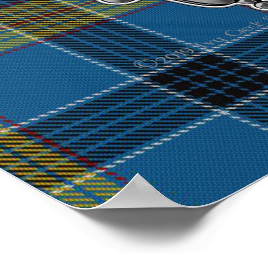 Laing Tartan & Abzeichen Poster (Ecke)