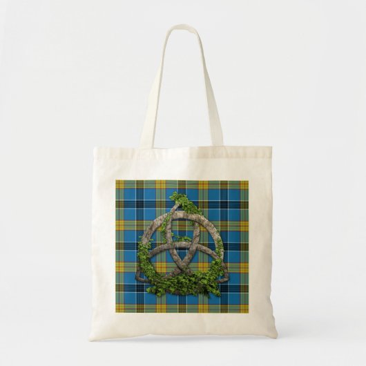 Laing Tartan und keltische Trinity Knot Tragetasche (Vorne)