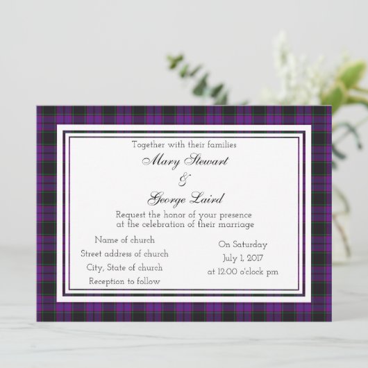 Laird Scottish Wedding Einladung (Stehend Vorderseite)