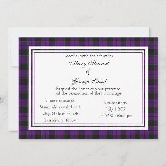 Laird Scottish Wedding Einladung (Vorderseite)