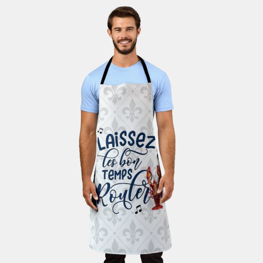 Laissez Les Bon Temps Rouler Crawfish Schürze (Getragen)