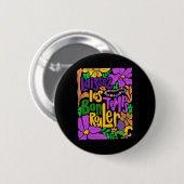 Laissez Les Bon Temps Rouler Mardi Gras Beads Boho Button (Vorne & Hinten)
