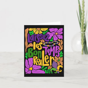 Laissez Les Bon Temps Rouler Mardi Gras Beads Boho Karte