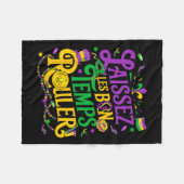 Laissez Les Bon Temps Rouler Mardi Gras Beads Fleu Fleecedecke (Vorderseite (Horizontal))