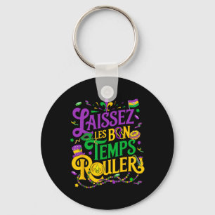 Laissez Les Bon Temps Rouler Mardi Gras Beads Fleu Schlüsselanhänger