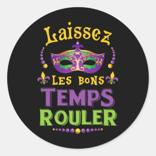 Laissez Les Bon Temps Rouler Mardi Gras Fleur De L Runder Aufkleber