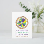 Laissez Les Bon Temps Rouler Mardi Gras King Cake Postkarte (Stehend Vorderseite)