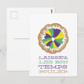 Laissez Les Bon Temps Rouler Mardi Gras King Cake Postkarte (Vorne/Hinten)