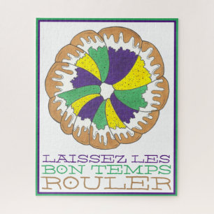 Laissez Les Bon Temps Rouler Mardi Gras King Cake Puzzle
