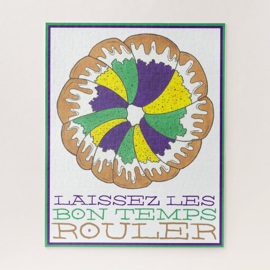 Laissez Les Bon Temps Rouler Mardi Gras King Cake Puzzle (Vertikal)