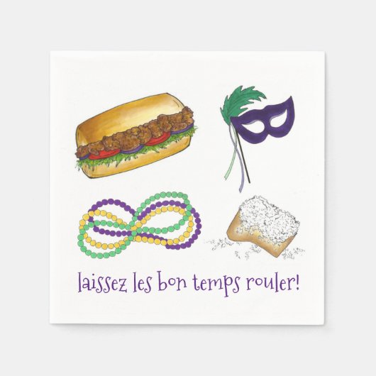 Laissez Les Bon Temps Rouler Mardi Gras NOLA Serviette (Vorderseite)