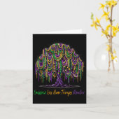 Laissez Les Bon Temps Rouler Mardi Gras Tree Beads Karte (Gelbe Blume)