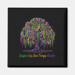Laissez Les Bon Temps Rouler Mardi Gras Tree Beads Magnet