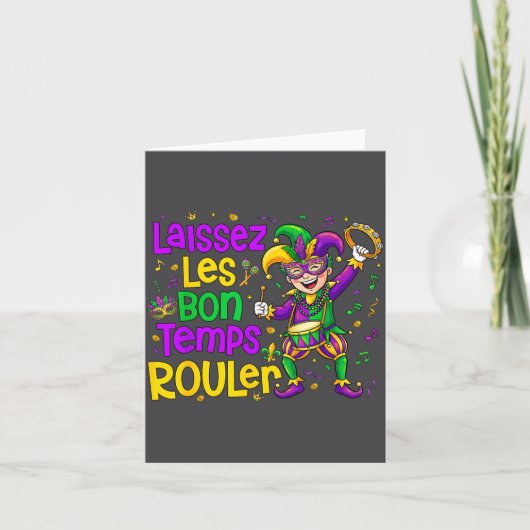 Laissez Les Bon Temps Rouler Matching Mardi Gras P Karte (Vorderseite)