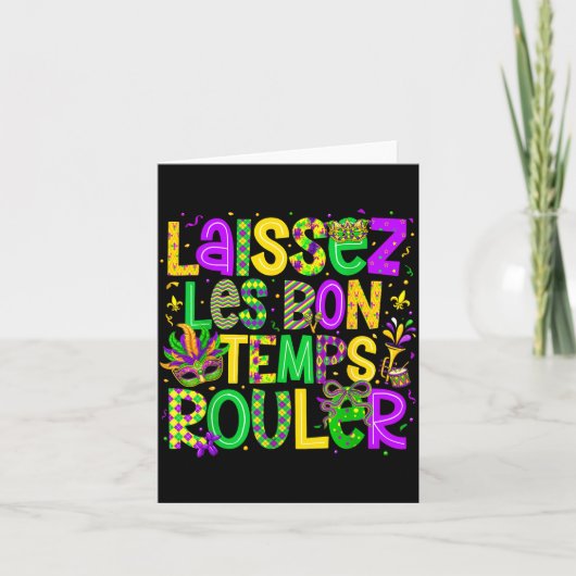 Laissez Les Bon Temps Rouler Matching Mardi Gras P Karte (Vorderseite)