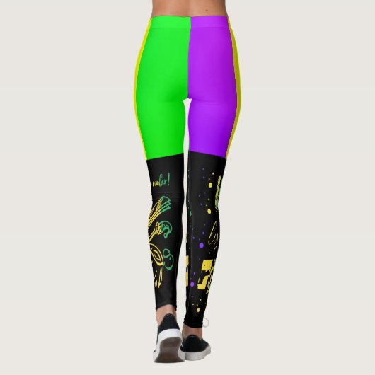 Laissez les bon temps rouler Typografie Mardi Gras Leggings (Rückseite)
