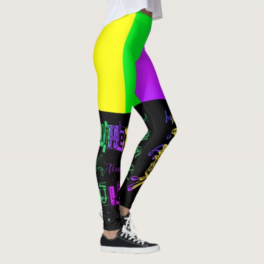 Laissez les bon temps rouler Typografie Mardi Gras Leggings (Rechts)