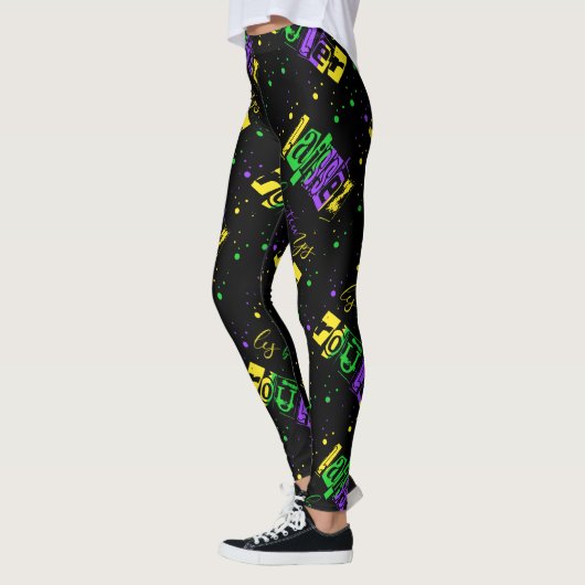 Laissez les bon temps rouler Typografie Mardi Gras Leggings (Links)