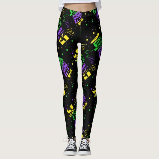 Laissez les bon temps rouler Typografie Mardi Gras Leggings (Vorderseite)