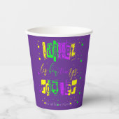 Laissez les bon temps rouler Typografie Mardi Gras Pappbecher (Vorderseite)