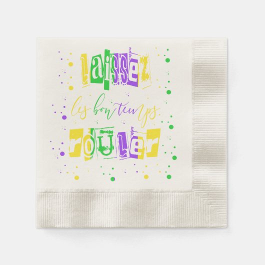 Laissez les bon temps rouler Typografie Mardi Gras Serviette (Vorderseite)
