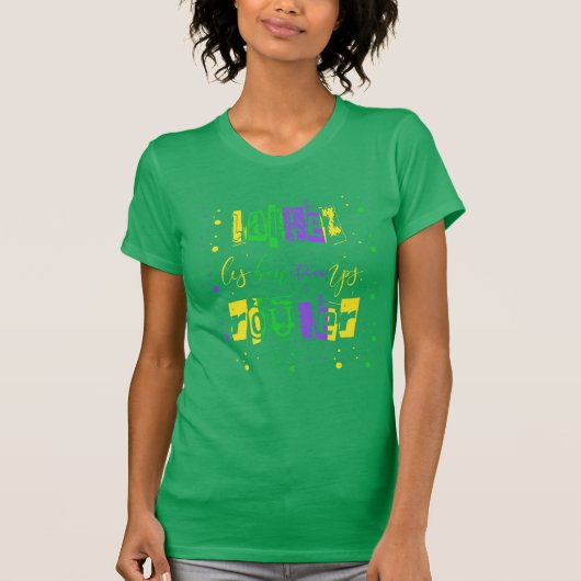 Laissez les bon temps rouler Typografie Mardi Gras T-Shirt (Vorderseite)