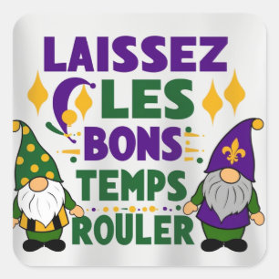 Laissez Les Bons Temps Gras Festival Quadratischer Aufkleber