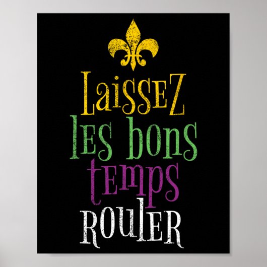 Laissez Les Bons Temps Rouler Mardi Gras Funny Poster (Vorne)