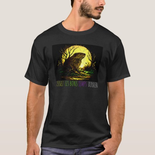 Laissez Les Bons Temps Rouler Mardi Gras Nutria Ne T-Shirt (Vorderseite)