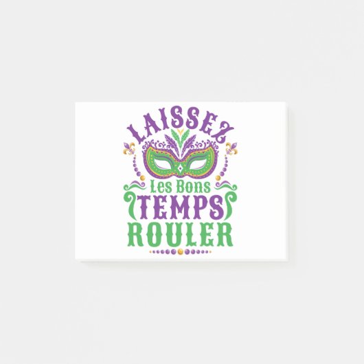 Laissez Les Bons Temps Rouler Mardi Gras Post-it Klebezettel (Vorderseite)