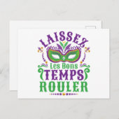 Laissez Les Bons Temps Rouler Mardi Gras Postkarte (Vorne/Hinten)