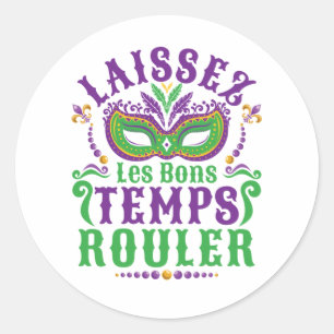 Laissez Les Bons Temps Rouler Mardi Gras Runder Aufkleber