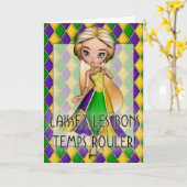 Laissez les BonsTemps Rouler! Karneval-Karte d1 Karte (Gelbe Blume)