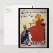 Lait pur stérilisé de la Vingeanne, Steinlen Postkarte (Vorne/Hinten)