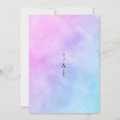 Laivender lila Delphinium Blume Hochzeit Einladung (Rückseite)