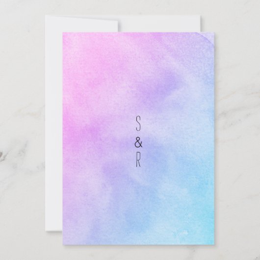 Laivender lila Delphinium Blume Hochzeit Einladung (Rückseite)