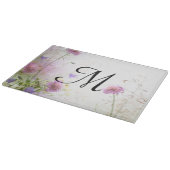 Laivender Wild Blume Monogramm Glasschneidplatte Schneidebrett (Ecke)