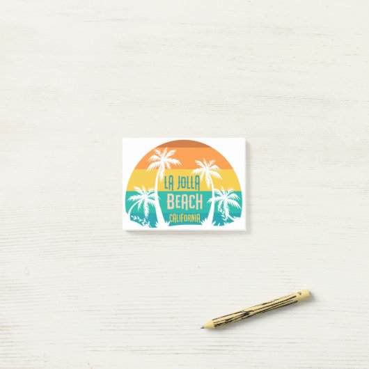 LaJolla Beach Retro Post-it Klebezettel (Auf Schreibtisch)
