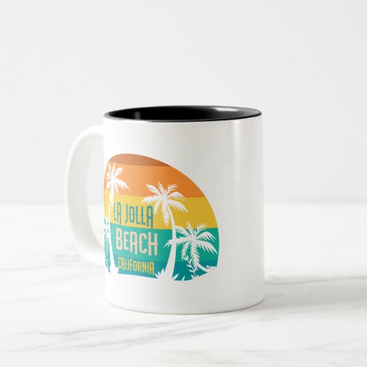 LaJolla Beach Retro Zweifarbige Tasse (Vorderseite Links)