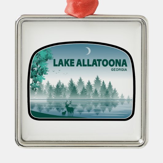 Lake Allatoona Georgia Deer Ornament Aus Metall (Vorne)