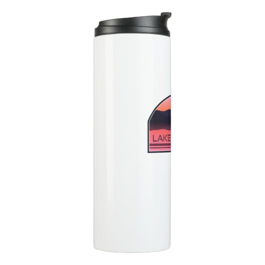 Lake Allatoona Georgia Red Sunrise Thermosbecher (Nach links gedreht)