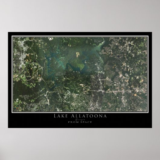 Lake Allatoona Georgia Satellite Poster Karte (Vorne)