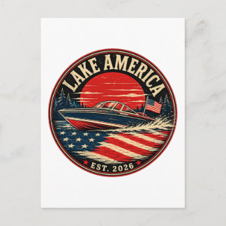 Lake America est 2026 politischer Humor Postkarte